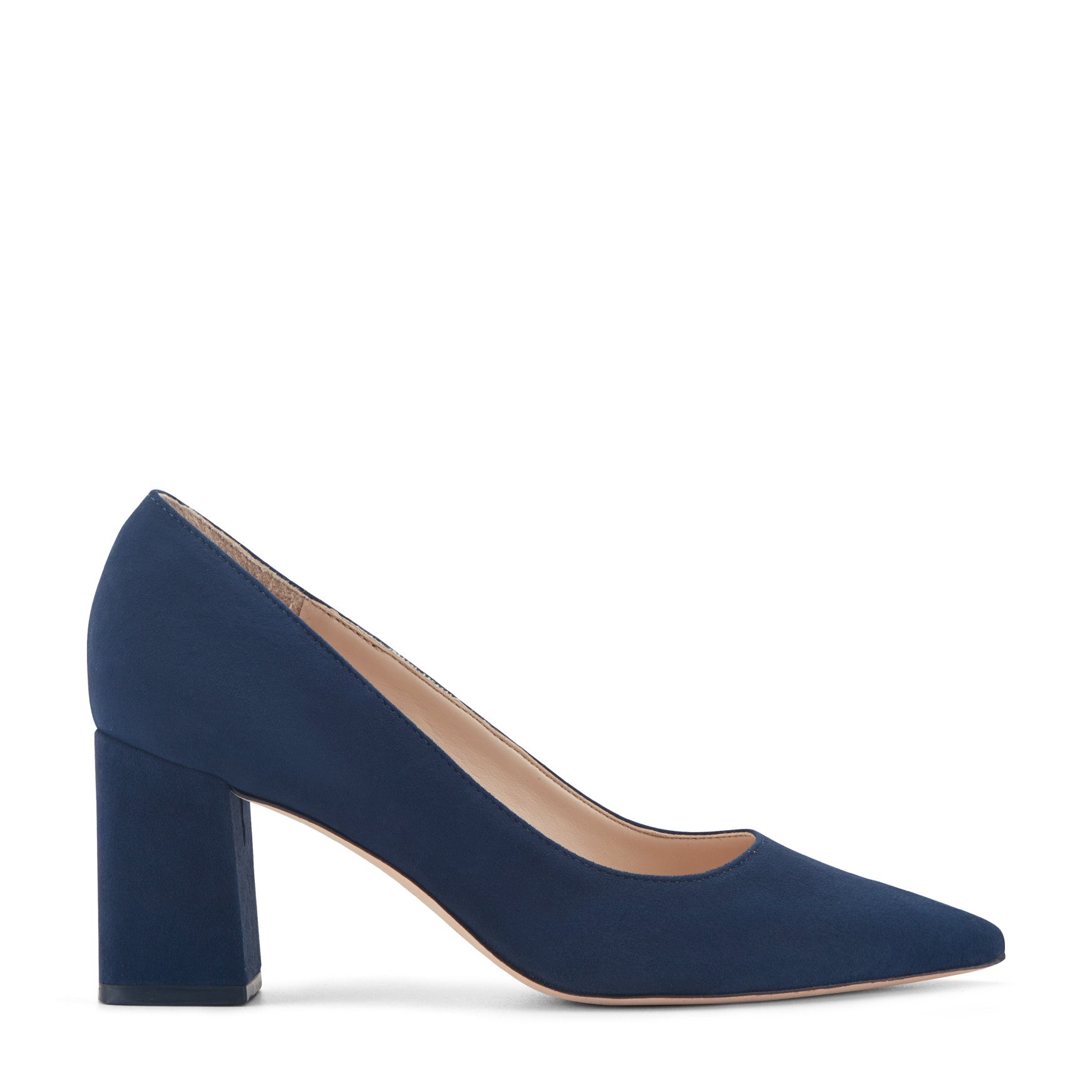 Women's Zala Block Heel Pointy Toe Pump - NAVY SUEDE | Marc Fisher
