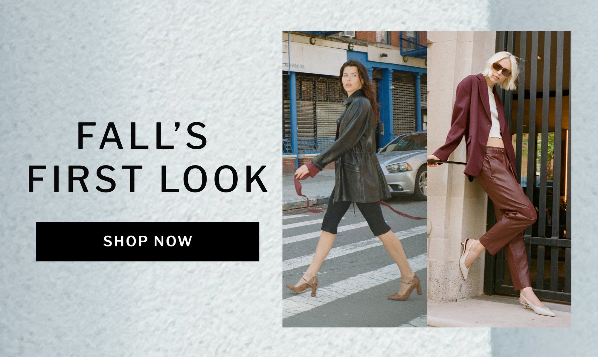 Editorial banner featuring models wearing new arrival styles
