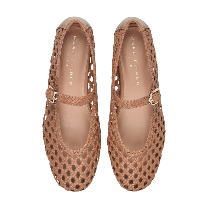 Evonna Woven Leather Mary Jane Ballet Flat