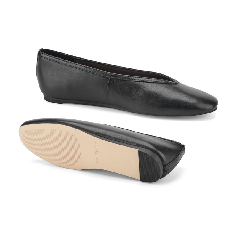 Marc Fisher LTD Gradi Women's Flat Shoes Black Leather : 9 M