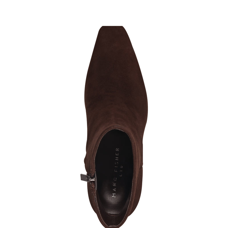 dark brown dress booties Dark Brown Suede Ankle Boots