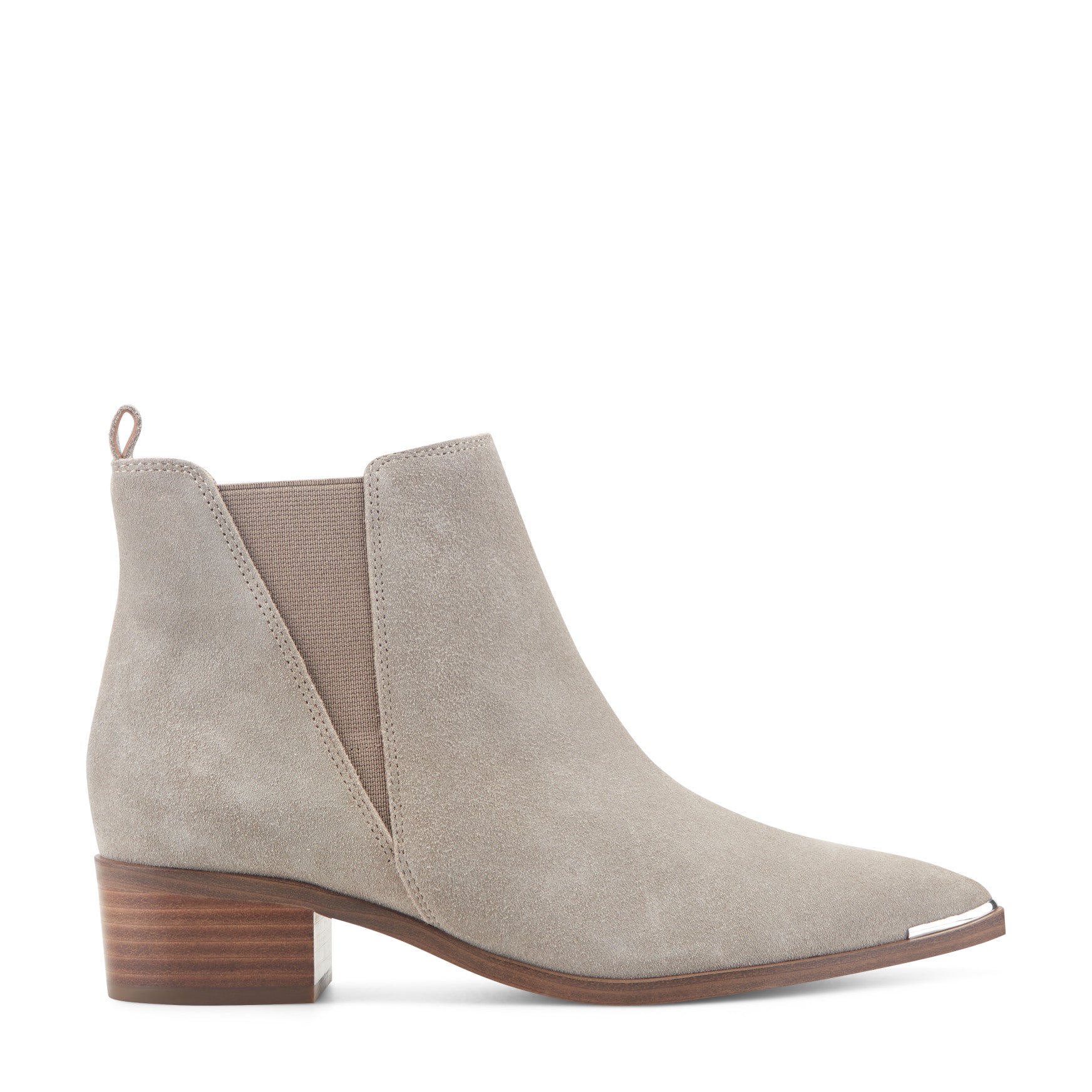 Women's Yale Pointy Toe Chelsea Leather Bootie - Taupe Suede