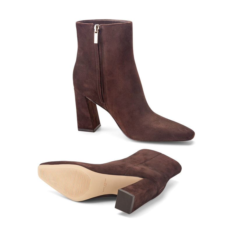 Novella Block Heel Leather Ankle Bootie