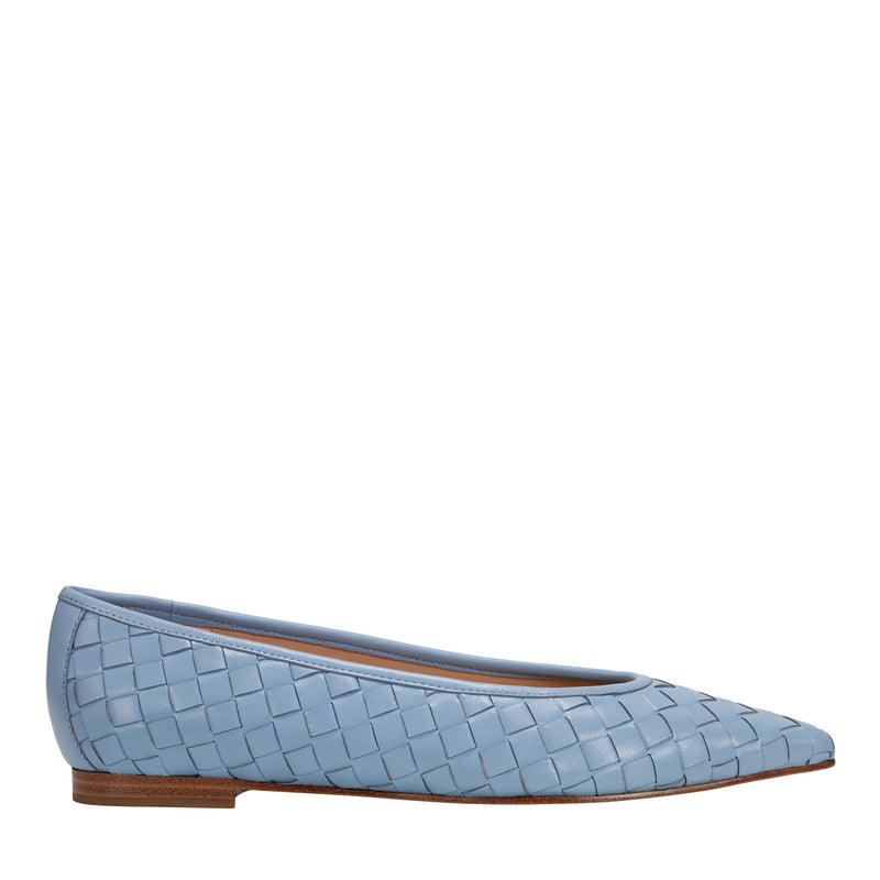 Damaria Leather Woven Flat