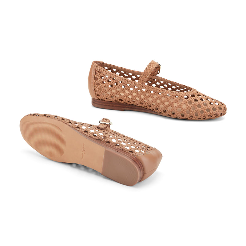 Evonna Woven Leather Mary Jane Ballet Flat