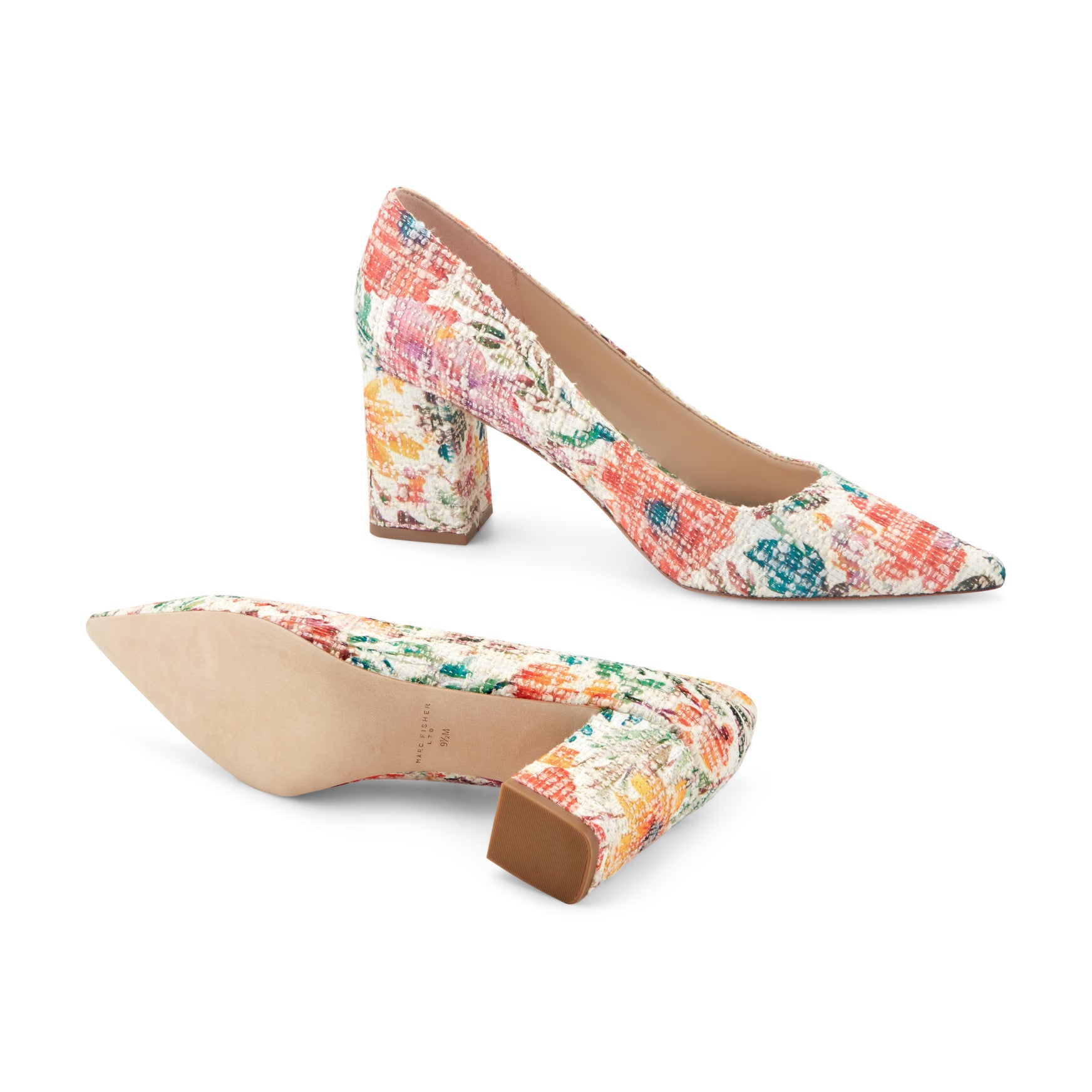 Women's Zala Block Heel Pointy Toe Pump - Floral | Marc Fisher