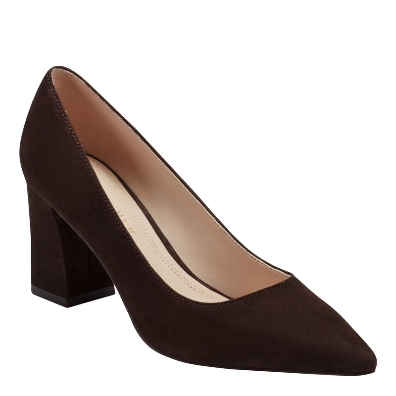 Zala Block Heel Pointy Toe Pump