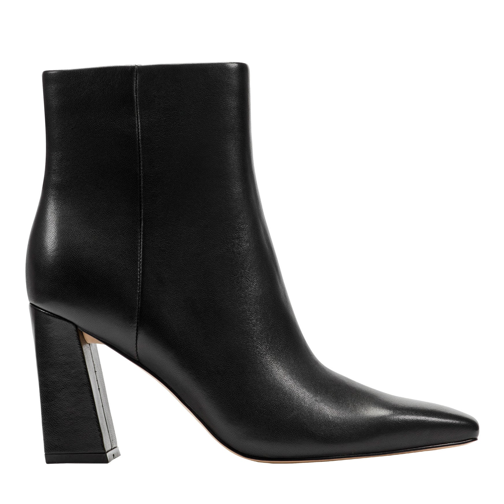 Novella Block Heel Leather Ankle Bootie