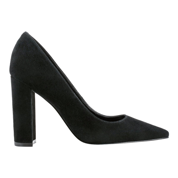 Women's Abilene Leather Block Heel Pointy Toe Pump Black Marc