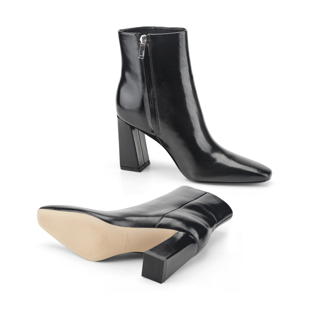 Novella Block Heel Leather Ankle Bootie