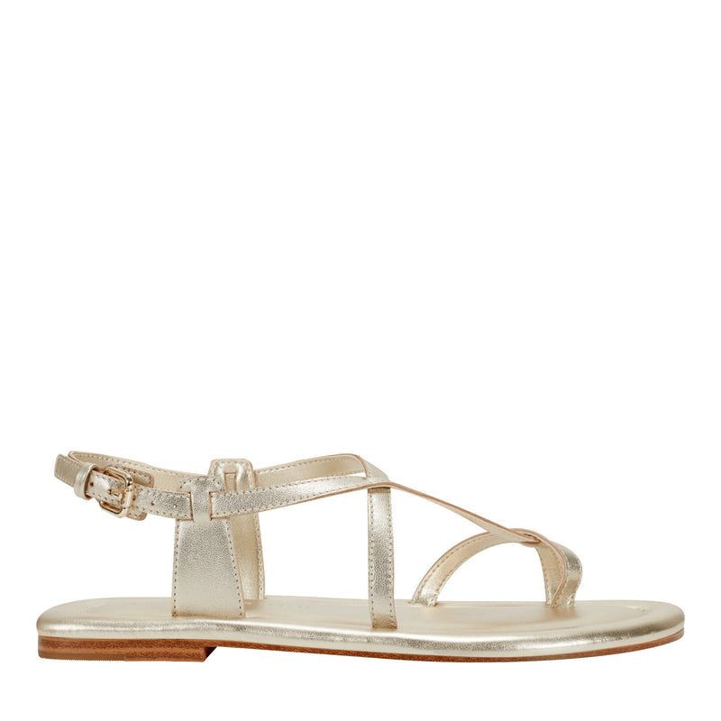 Gerty Strappy Leather Flat Sandal