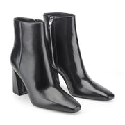 Novella Block Heel Leather Ankle Bootie