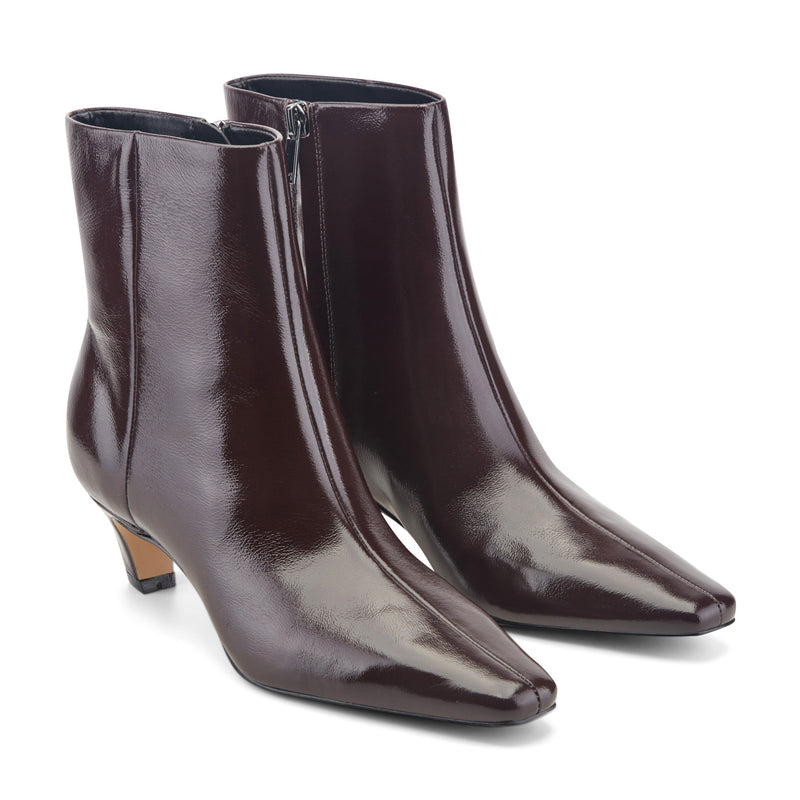 Danai Kitten Heel Leather Ankle Bootie
