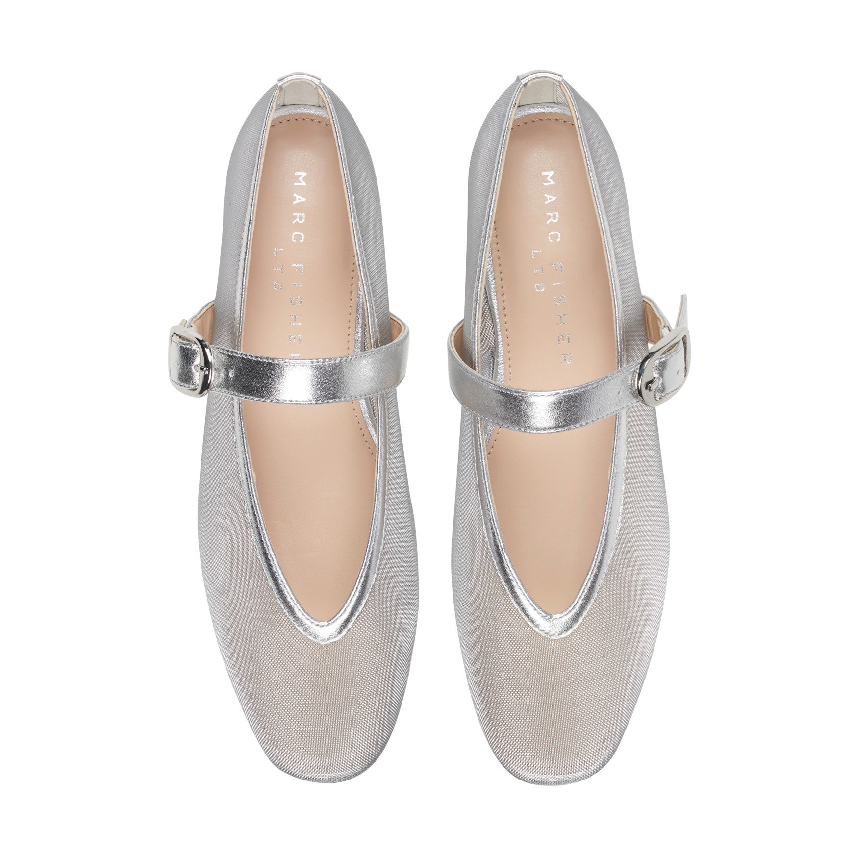 womens silver dress flats Yosi Samra Samara Foldable Ballet Flat in Silver Metallic Leather - Grey