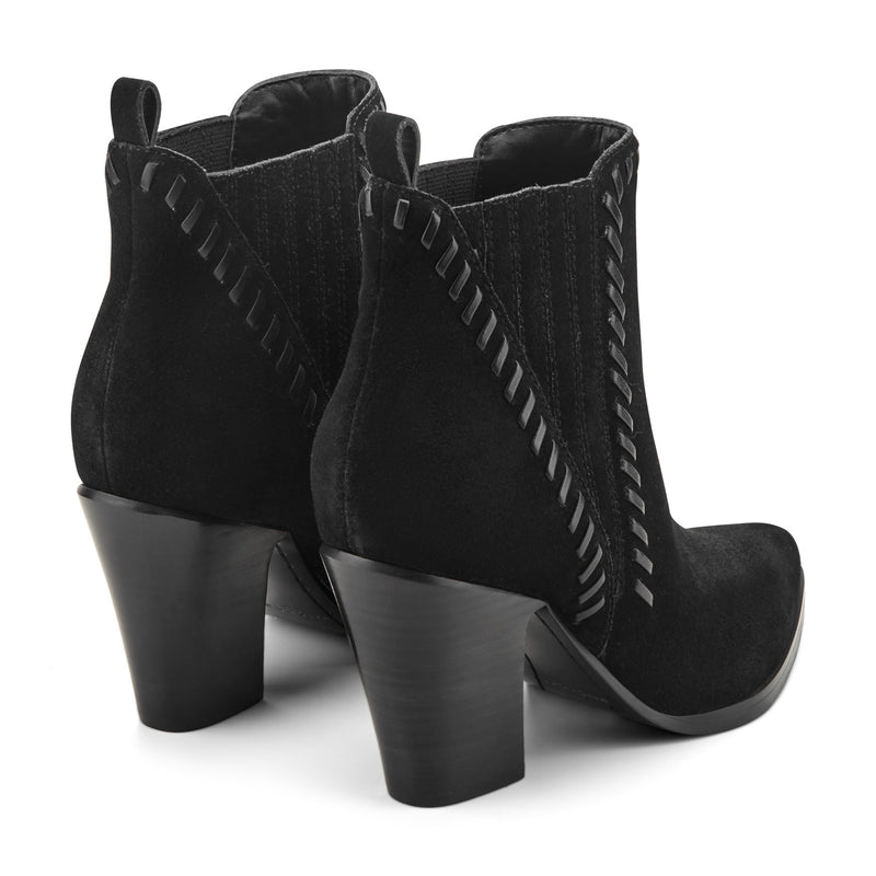 Alvira Leather Western Ankle Bootie
