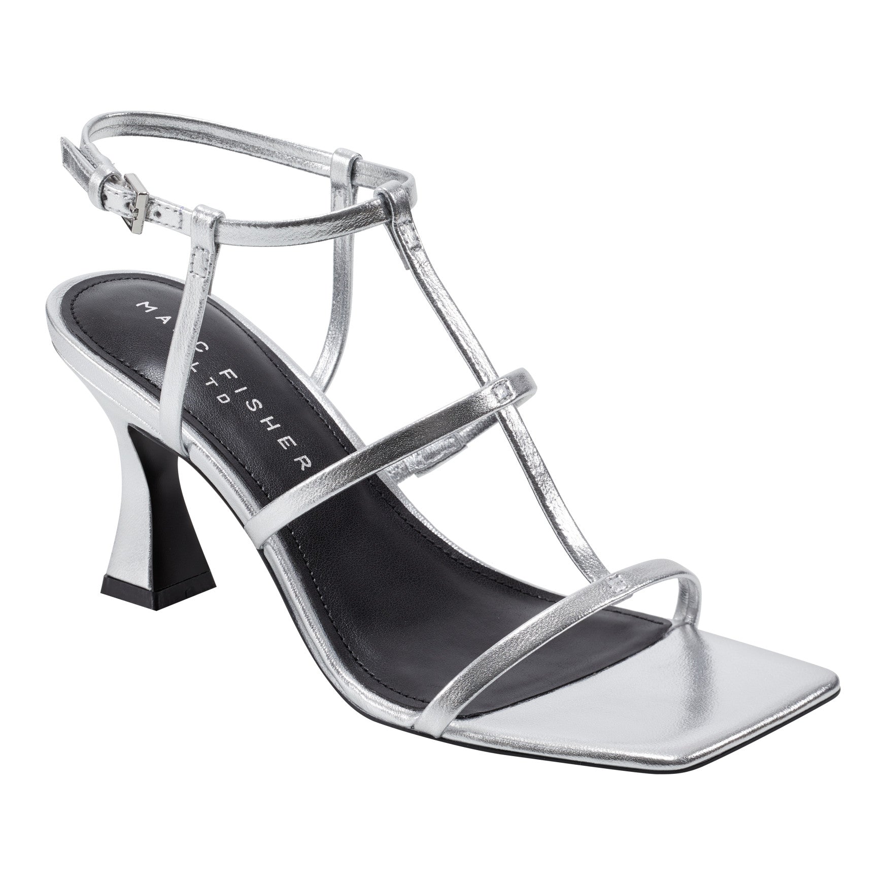 Marc Fisher LTD Dennie Women's Sandals Silver Leather : 6 M Marc Fisher LTD Dennie Women's Sandals Silver Leather : 6 M