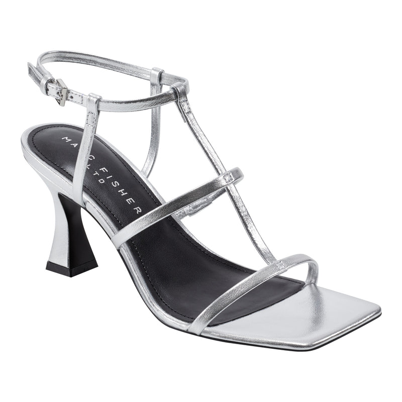 Marc Fisher LTD Dennie Women's Sandals Silver Leather : 6 M Marc Fisher LTD Dennie Women's Sandals Silver Leather : 6 M