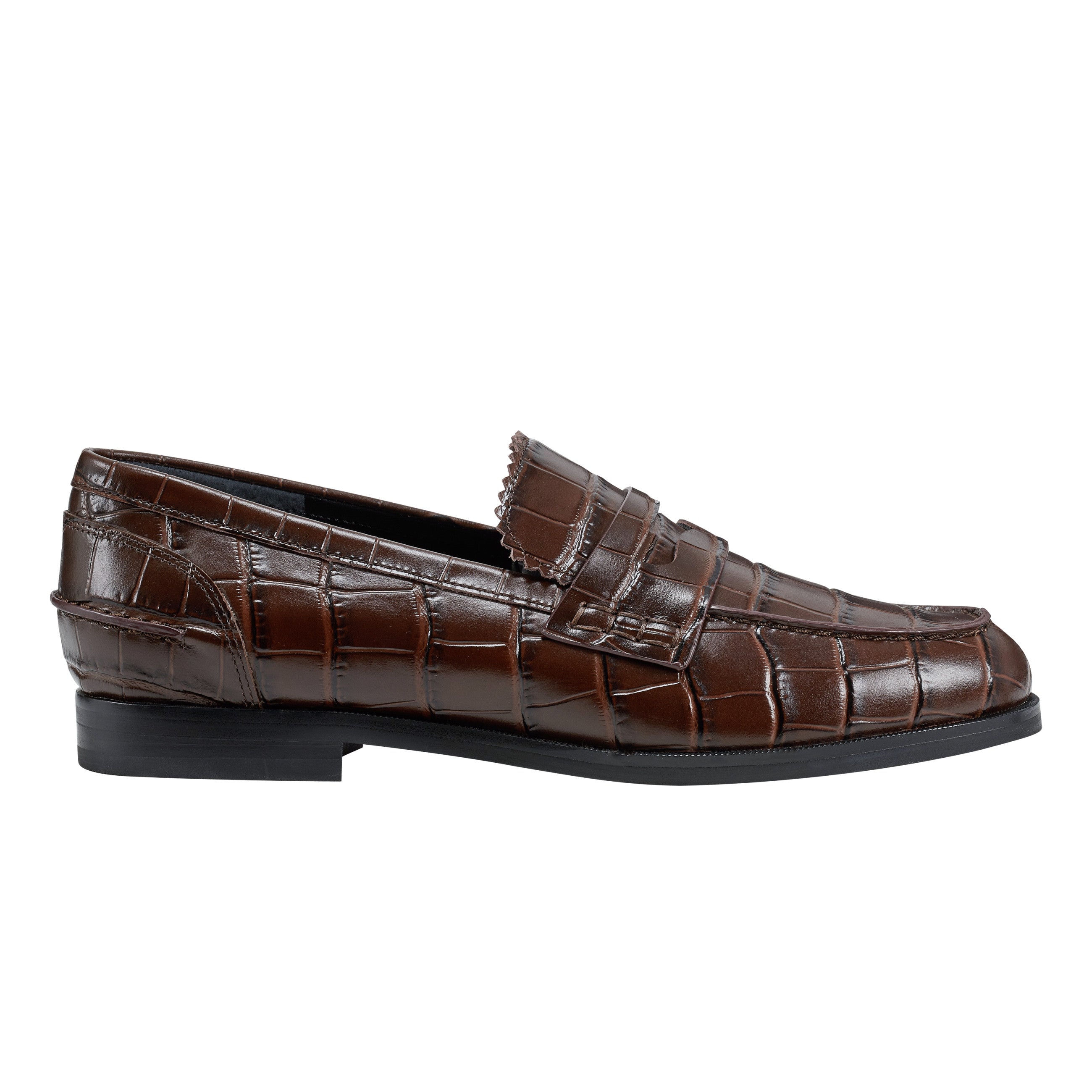 Louis Vuitton Crocodile leather Slipper Shoes Mens Brown UK 7