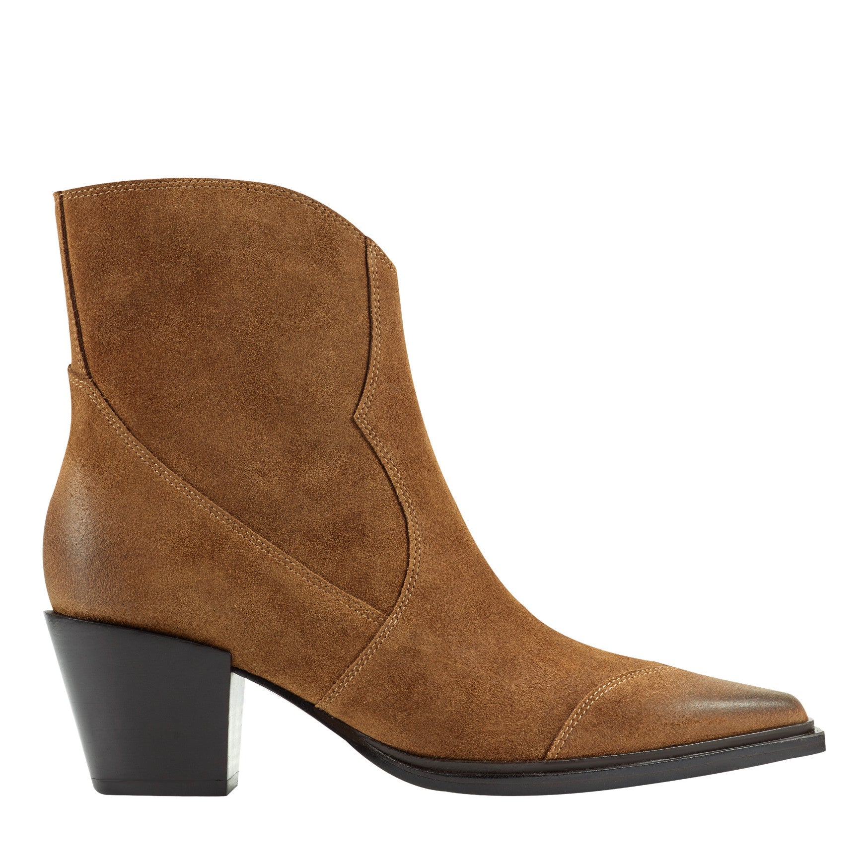 Giulie Western Leather Ankle Bootie