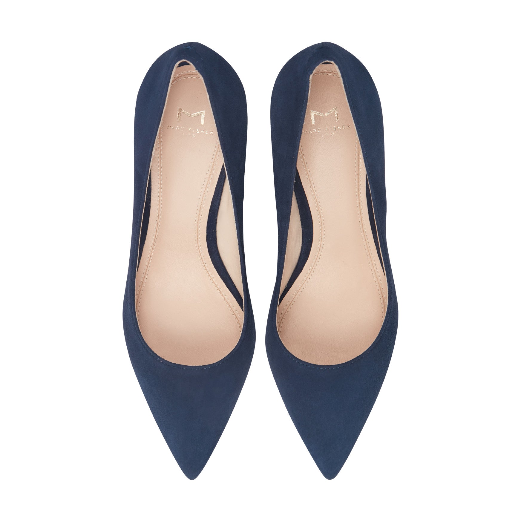 Women's Zala Block Heel Pointy Toe Pump - NAVY SUEDE | Marc Fisher