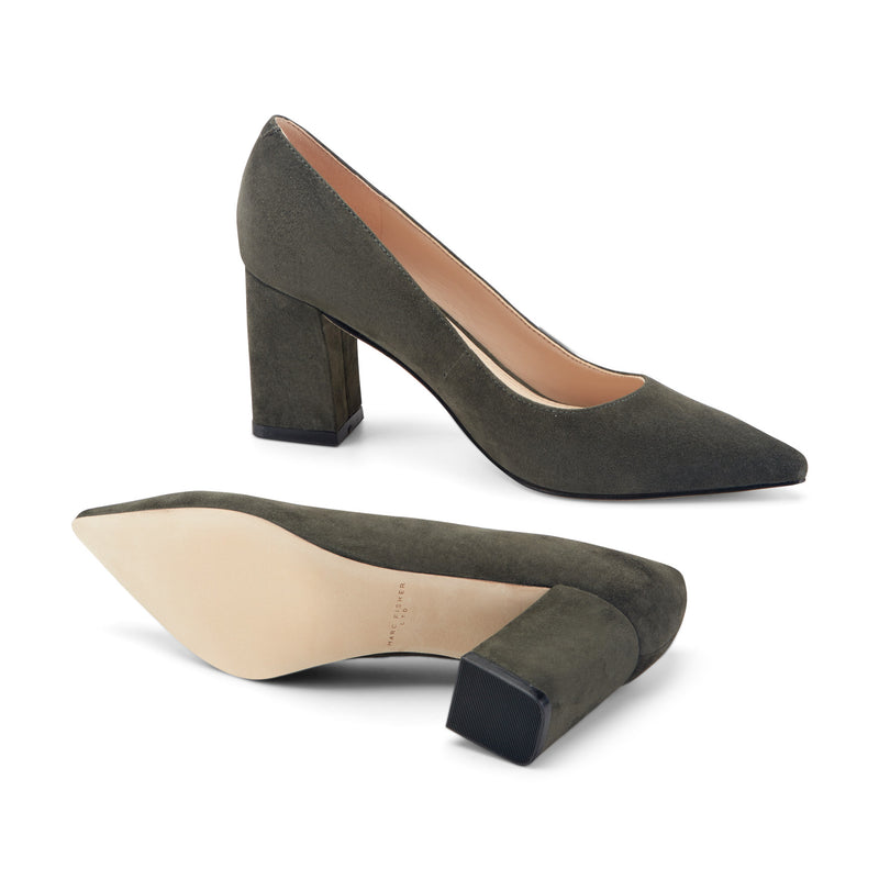 Zala Block Heel Pointy Toe Pump