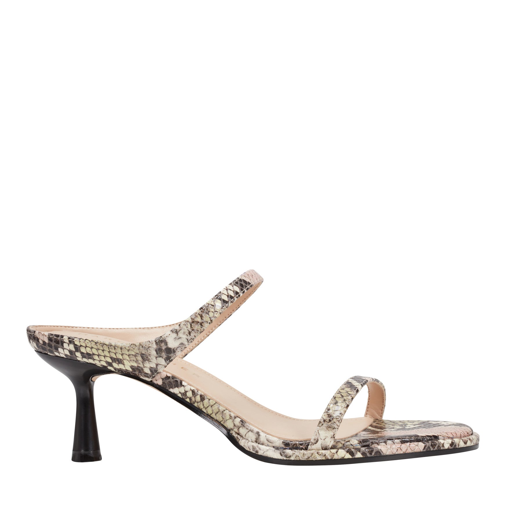 Alonde Leather Heeled Slide Sandal