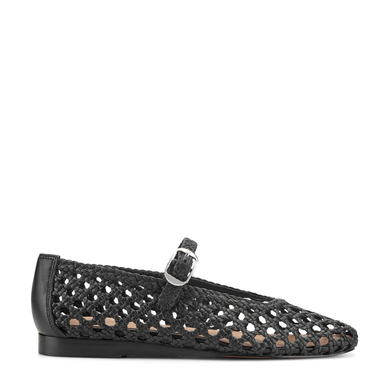 Evonna Woven Leather Mary Jane Ballet Flat