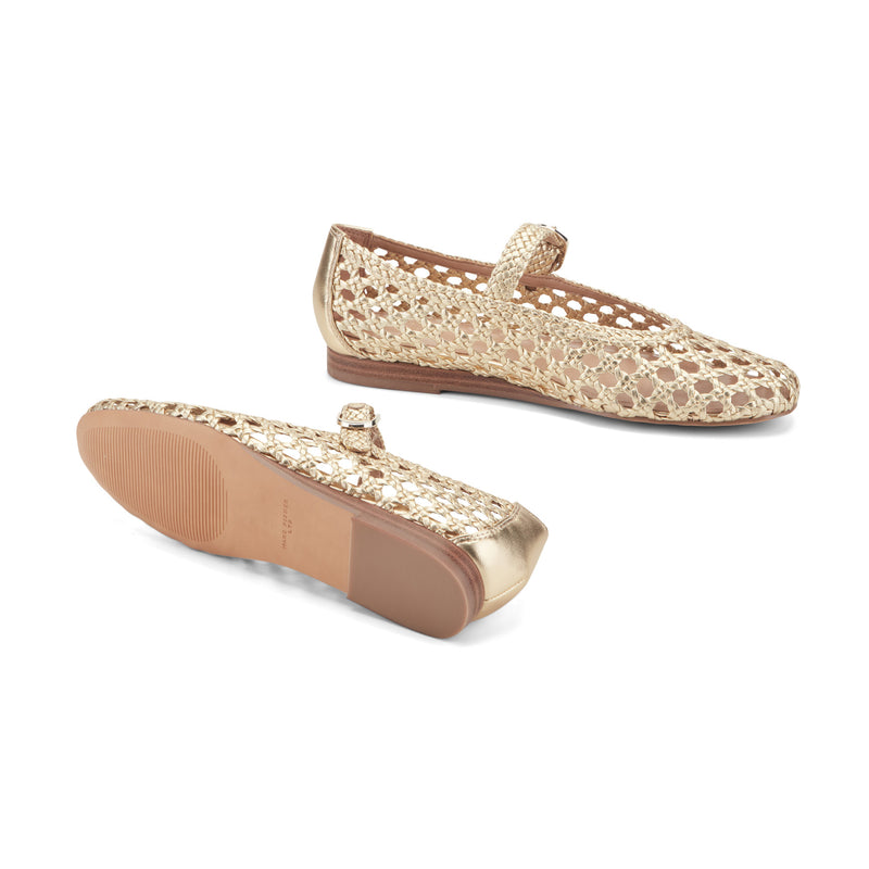 Evonna Woven Leather Mary Jane Ballet Flat