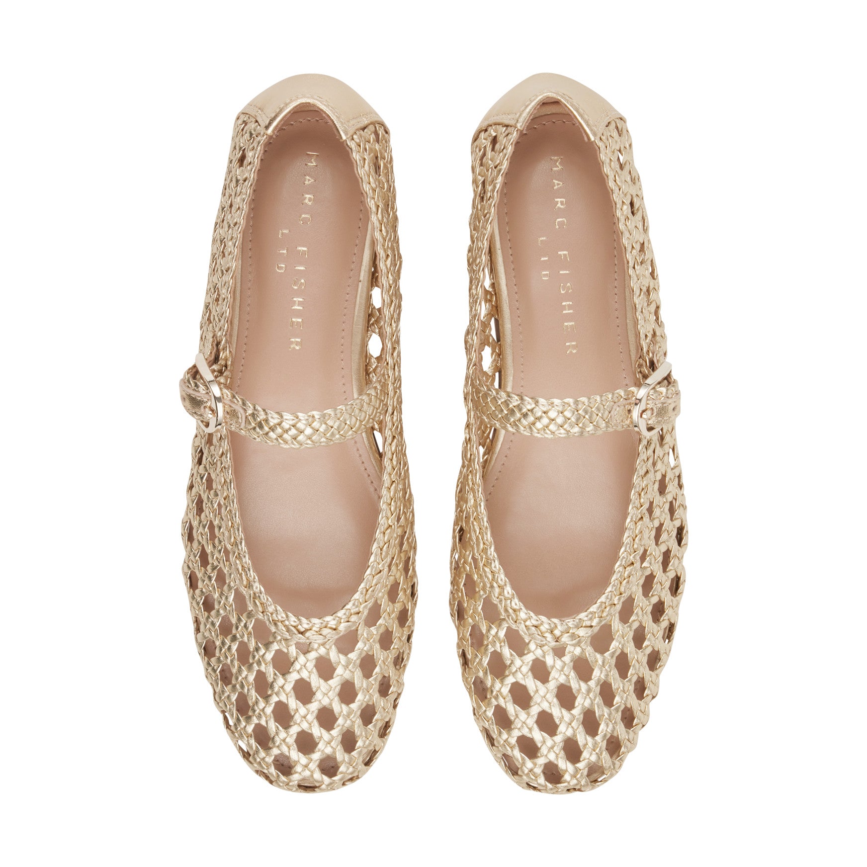 Women's Evonna Woven Leather Mary Jane Ballet Flat - Gold Leather | Marc Fisher Footwear Women's Evonna Woven Leather Mary Jane Ballet Flat - Gold Leather | Marc Fisher Footwear