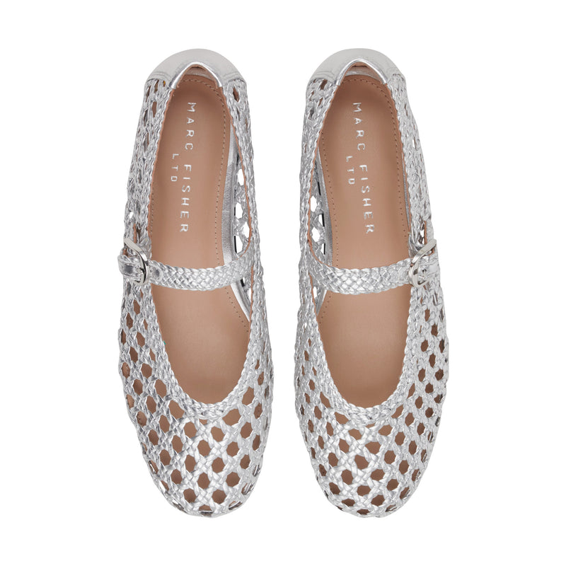 Evonna Woven Leather Mary Jane Ballet Flat