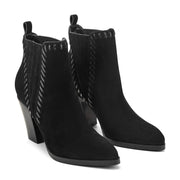 Alvira Leather Western Ankle Bootie