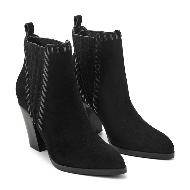 Alvira Leather Western Ankle Bootie