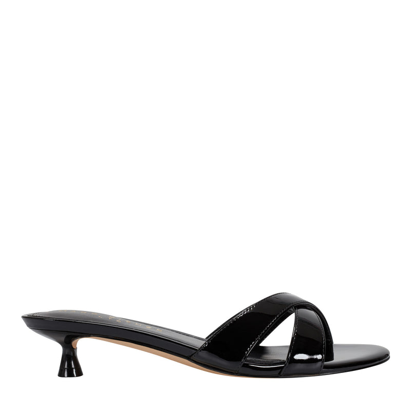 Women's Tracey Slide Dress Sandal - Black Patent | Marc Fisher Footwear Women's Tracey Slide Dress Sandal - Black Patent | Marc Fisher Footwear