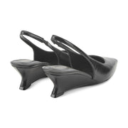 Taten Leather Wedge Slingback Pump