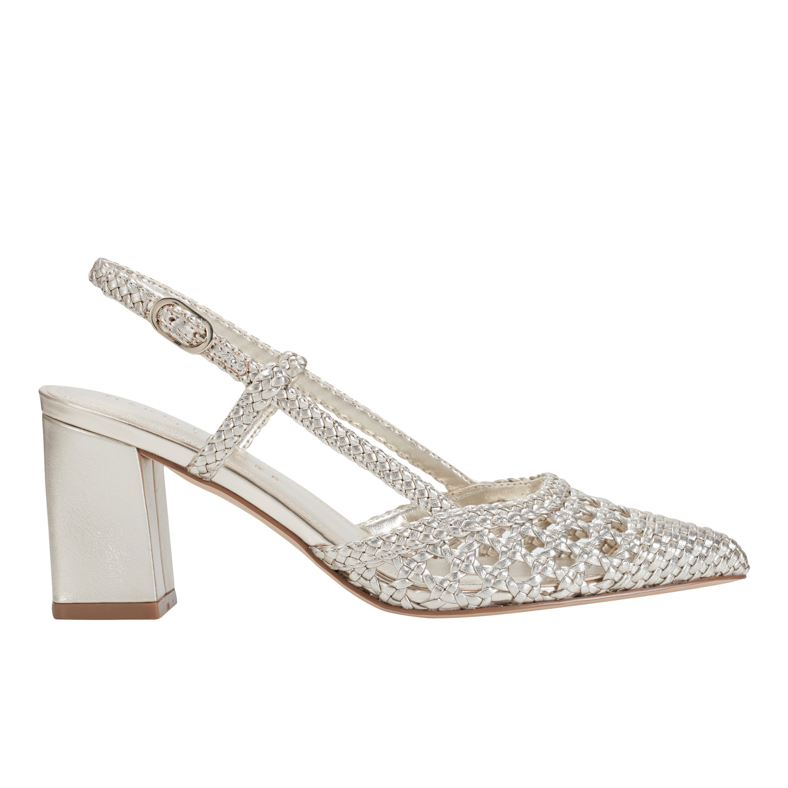 Zunnie Block Heel Woven Slingback Pump