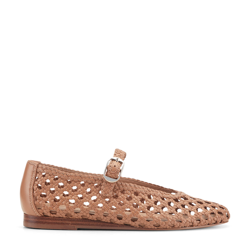 Evonna Woven Leather Mary Jane Ballet Flat