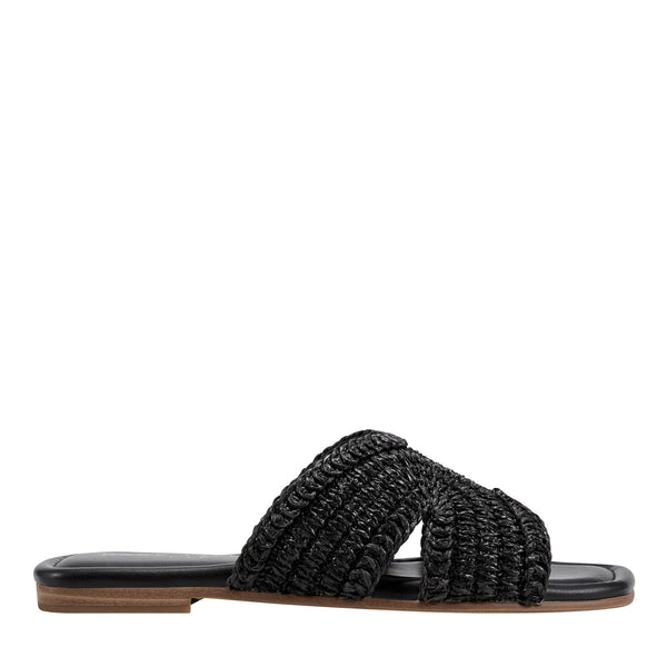 Women's Narda Flat Sandal - Black | Marc Fisher Footwear