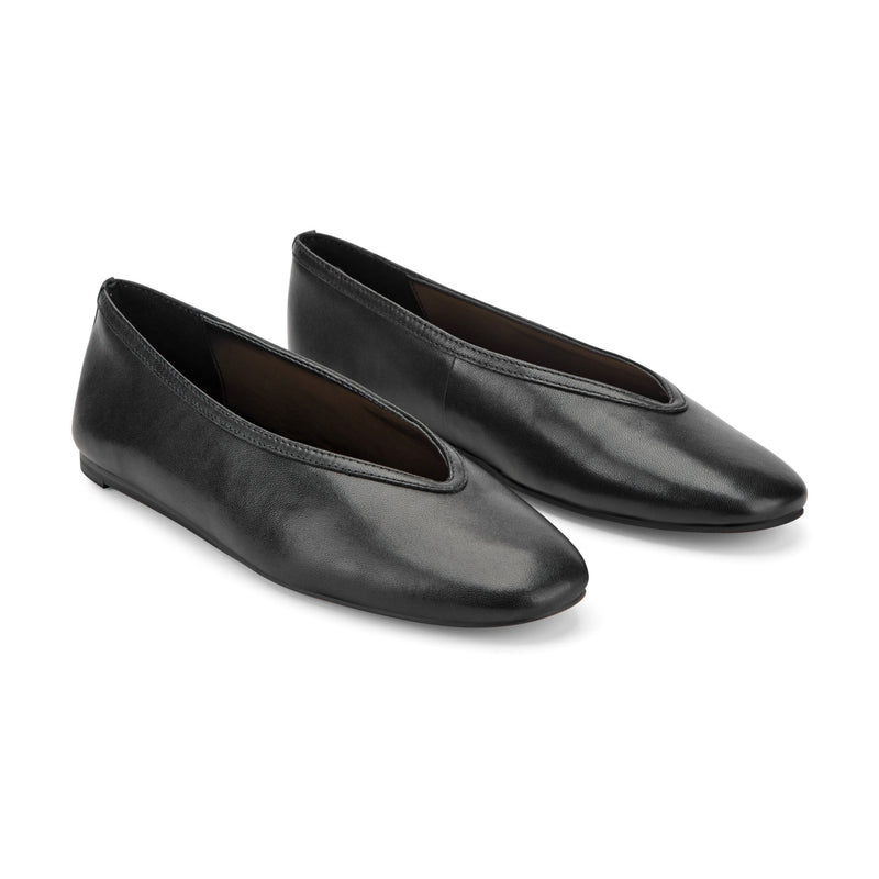 dress black flats Marc Fisher LTD Gradi Women's Flat Shoes Black Leather : 9 M