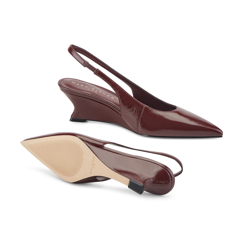 Taten Leather Wedge Slingback Pump