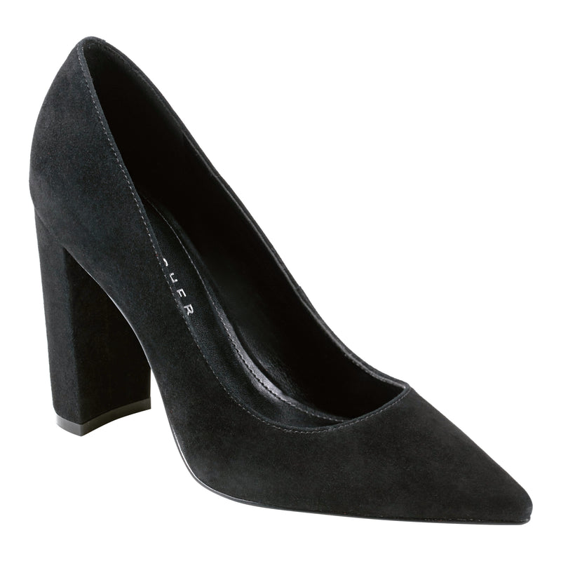 Abilene Leather Block Heel Pointy Toe Pump