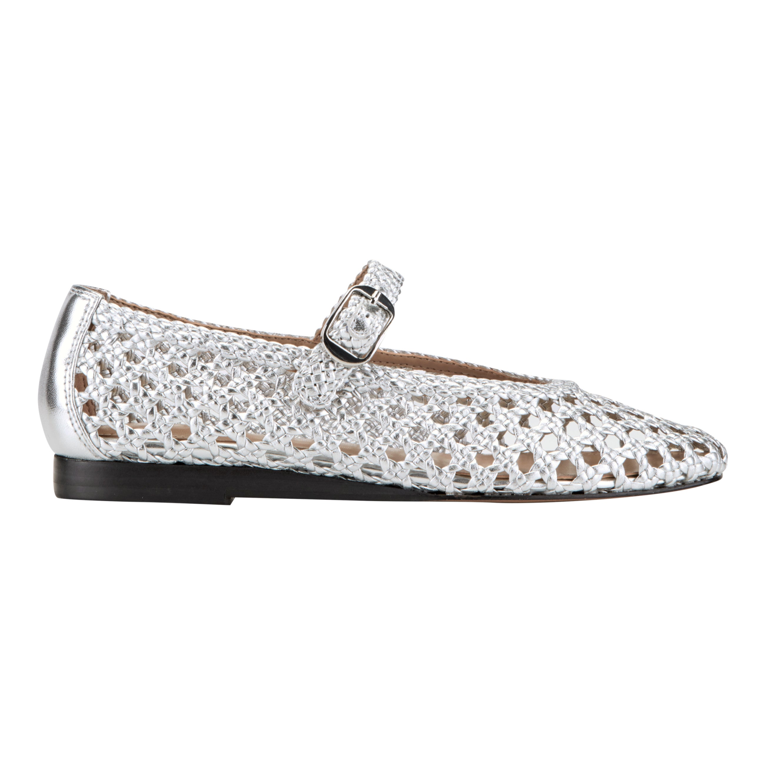 Evonna Woven Leather Mary Jane Ballet Flat