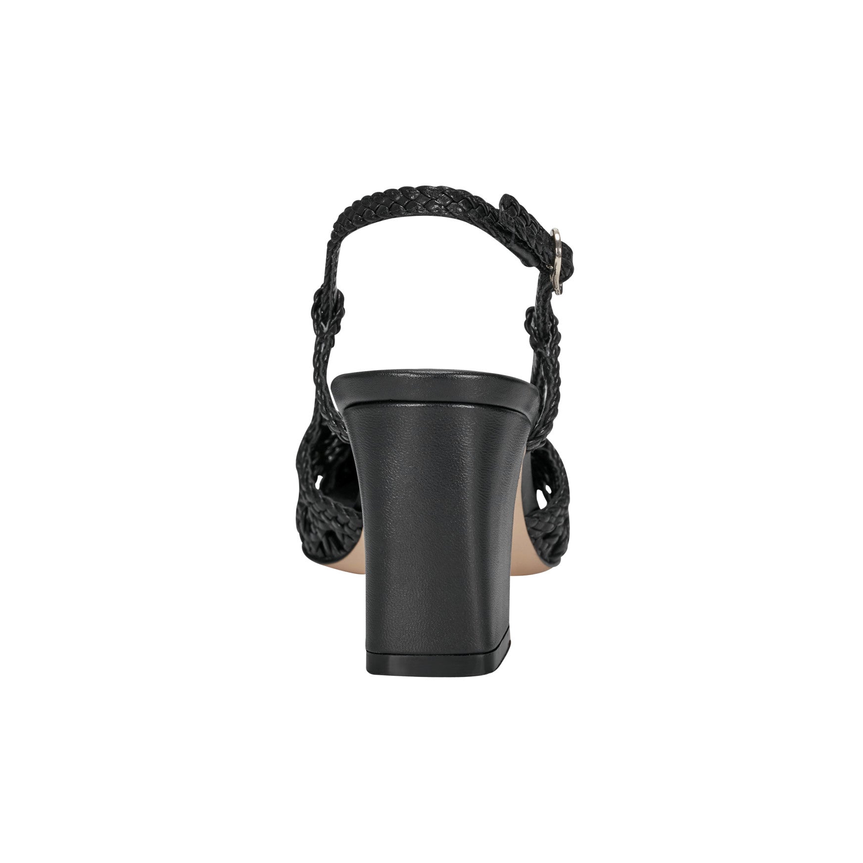 Zunnie Block Heel Woven Leather Slingback Pump