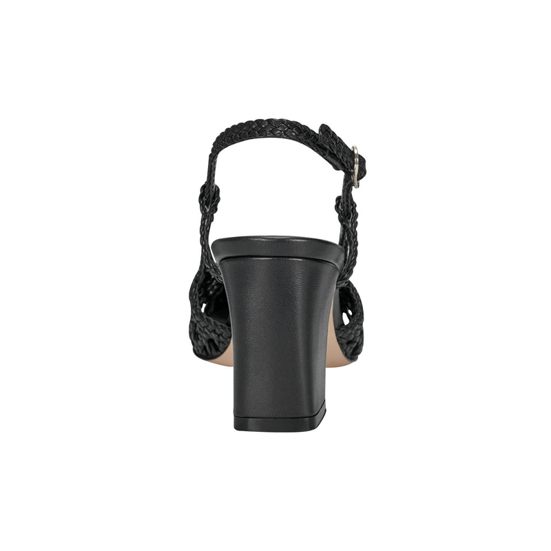 Zunnie Block Heel Woven Leather Slingback Pump