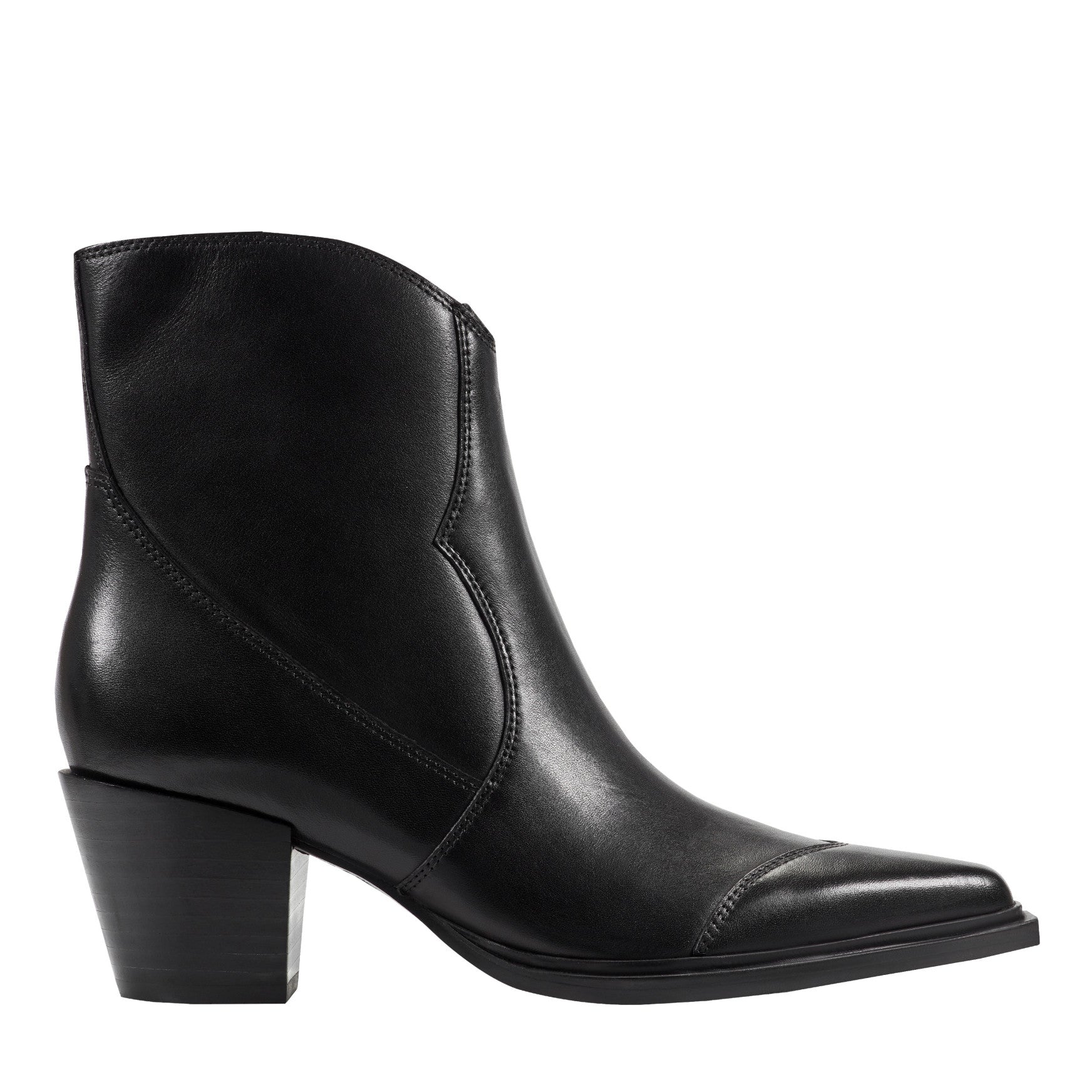 Giulie Western Leather Ankle Bootie