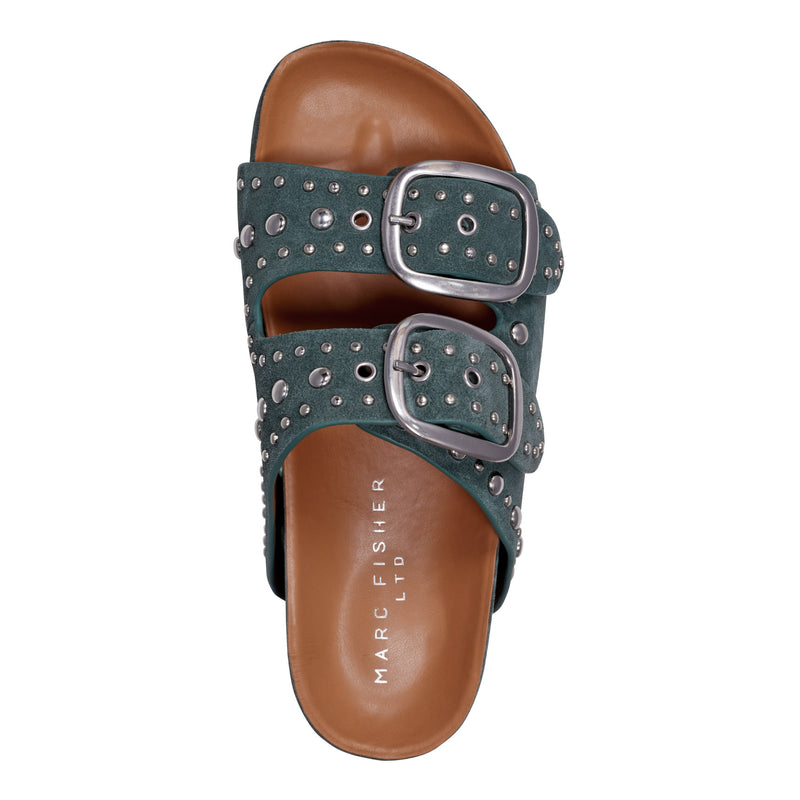 Sayge Studded Suede Footbed Sandal