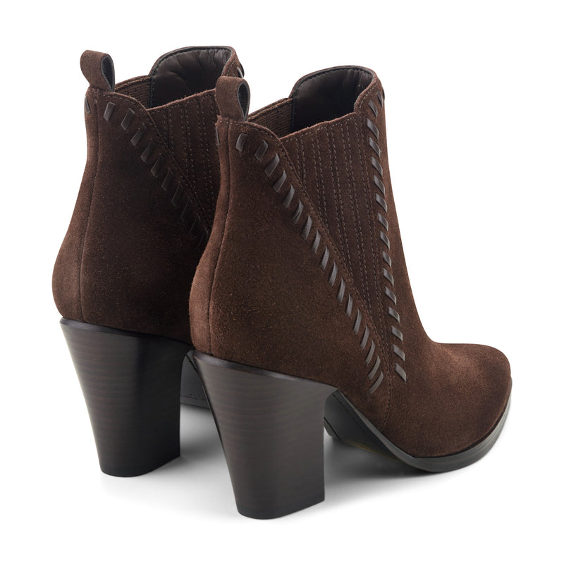 Alvira Leather Western Ankle Bootie