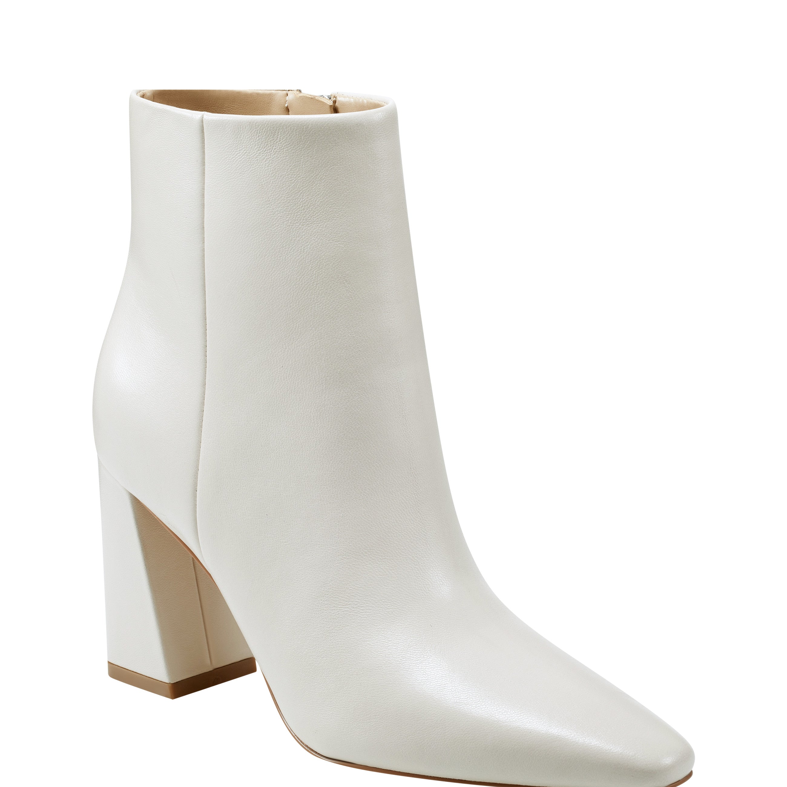 white booties with heel