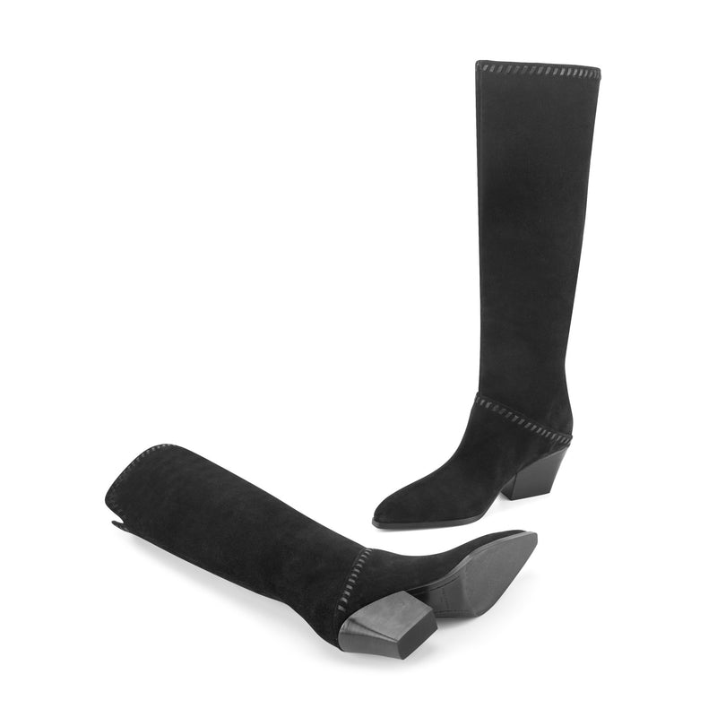 Tayla Block Heel Leather Boot