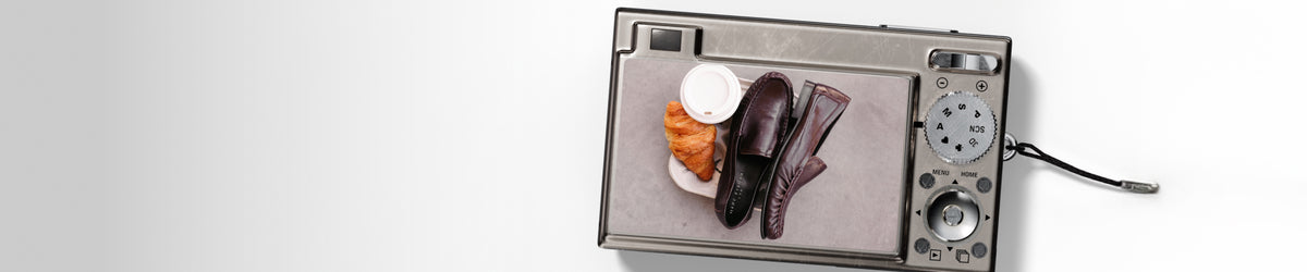 Editorial banner featuring flats & loafers styles