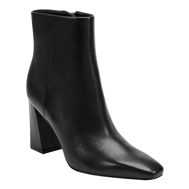 Novella Block Heel Leather Ankle Bootie